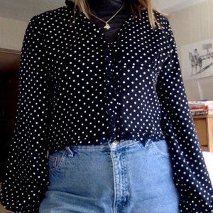 Black and White Polka Dot Blouse